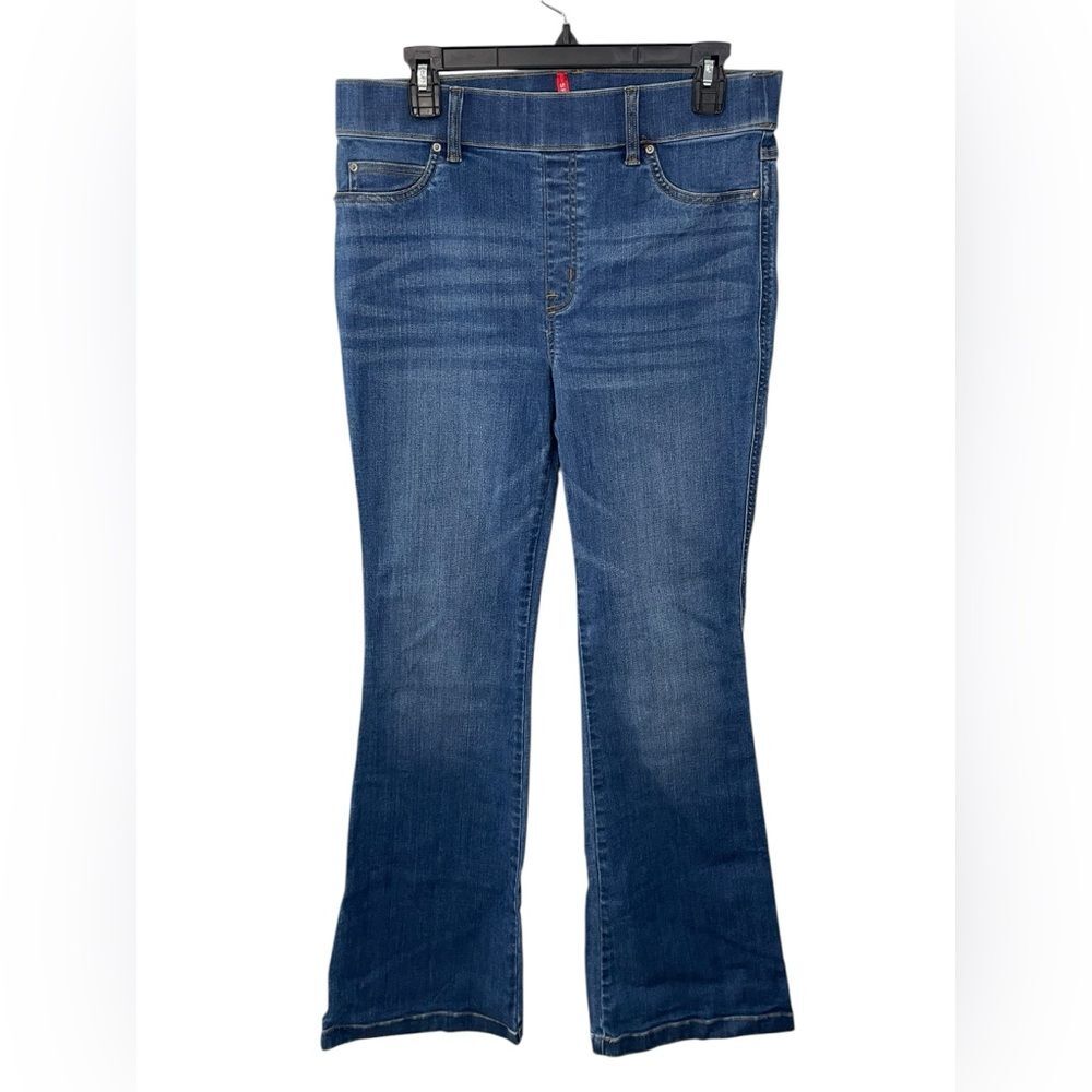 SPANX Flare Jeans in Vintage Indigo Blue Size LARGE Denim 20456R Pull‎ On
